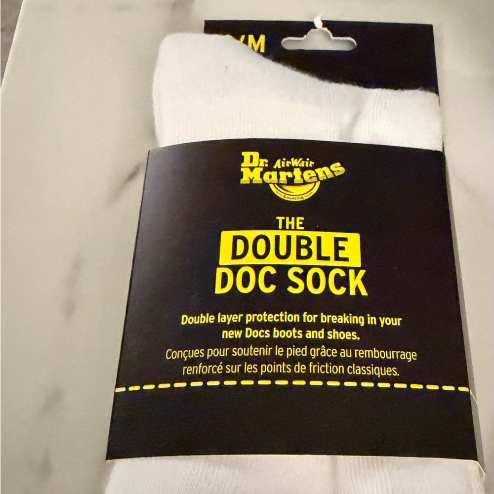 Dr. Martens White Double Doc Sock S/M NEW
